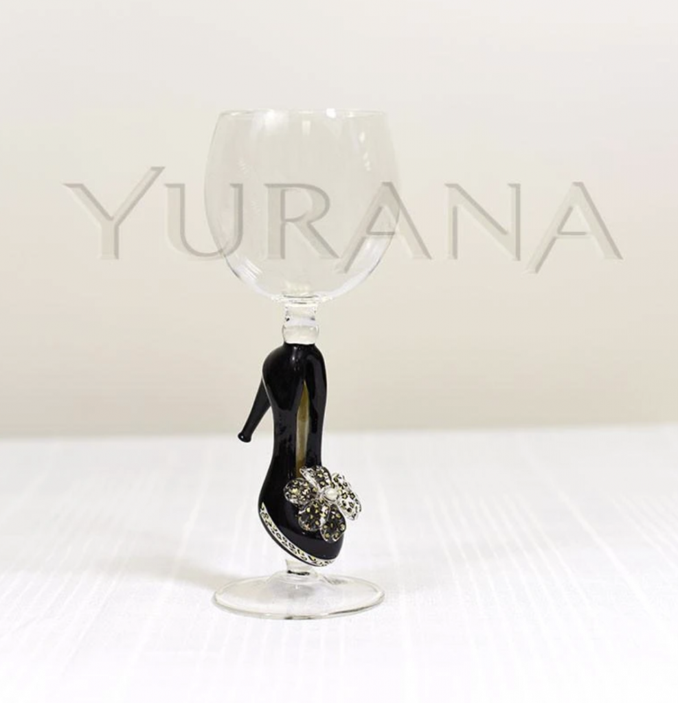 Yurana Black Stiletto Wine Glass